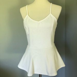White Peplum Top